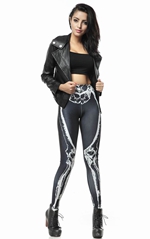 Punk Skull Bone Pattern Leggings